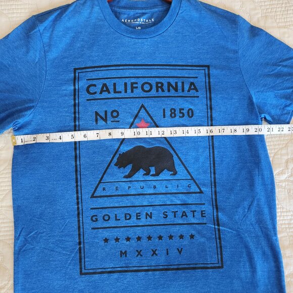 Aeropostale "California" Men's Tee size LG blue - Picture 5 of 9